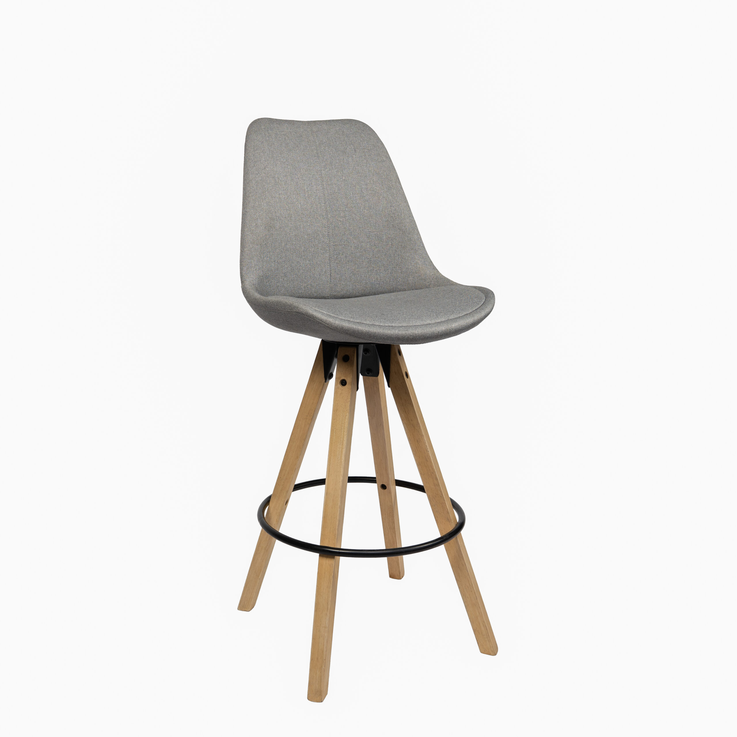 Sgabello Alpin in stoffa grigio
